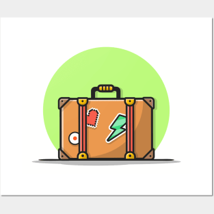 Suitcase Cartoon Vector Icon Illustration Posters and Art